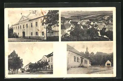 AK Budislav, Gasthof, Rathaus, Marktplatz