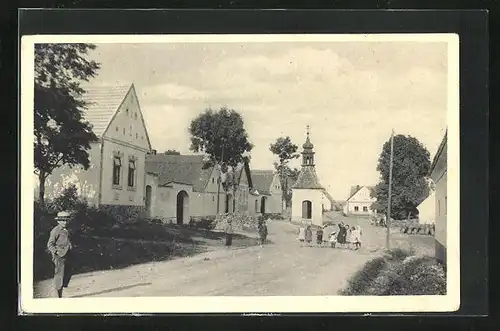 AK Chlebov, Hauptstrasse und Marktplatz