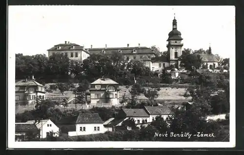 AK Nové Benátky, Teilansicht der Stadt mit Schloss