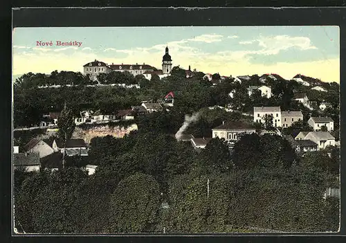 AK Nové Benátky, Schloss vom Park aus gesehen