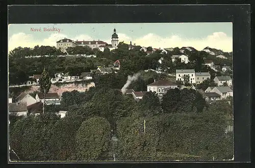 AK Nové Benátky, Schloss vom Park aus gesehen