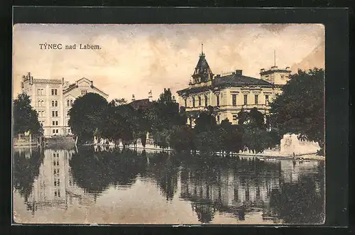 AK Týnec nad Labem, Teich im Stadtkern