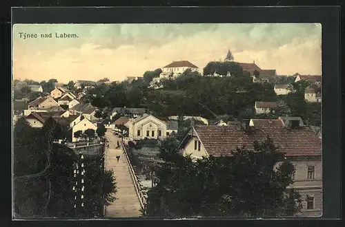 AK Týnec nad Labem, Brücke in die Stadt