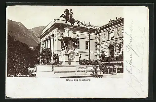 Foto-AK Fritz Gratl: Innsbruck, Leopoldsbrunnen