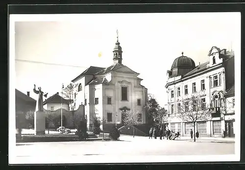 AK Beneschau / Benesov, Blick zur Kirche