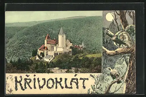 AK Krivoklát, Blick zur Burg