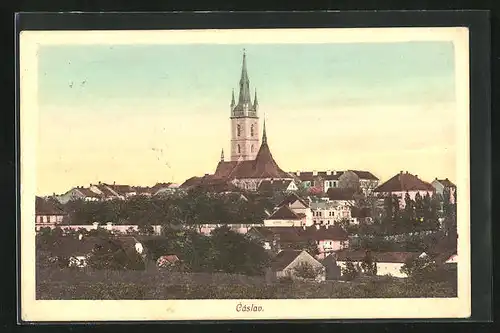 AK Tschaslau / Caslav, Blick zur Kirche