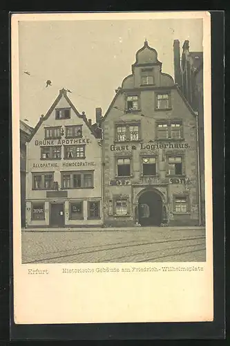 AK Erfurt, Historische Gebäude am Friedrich-Wilhelmsplatz
