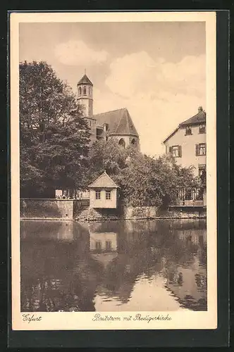 AK Erfurt, Breitstrom mit Predigerkirche