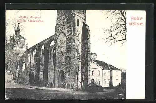 AK Sazava, Zbytky sloupovi kostela Sazavskeho