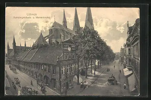 AK Lübeck, Kanzleigebäude und Marienkirche