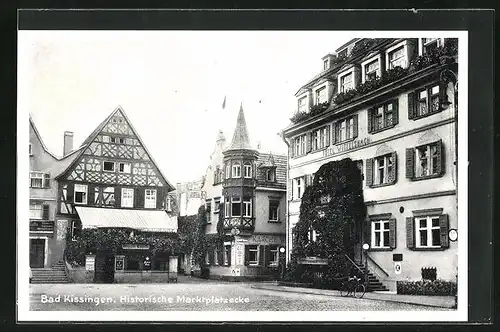 AK Bad Kissingen, Historische Marktplatzecke, Hotel Wittelsbach
