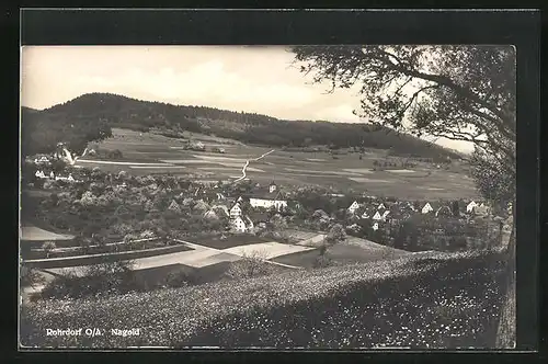 AK Rohrdorf b. Nagold, Ortsansicht aus der Vogelschau