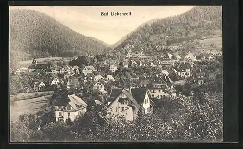 AK Bad Liebenzell, Ortsansicht aus der Vogelschau