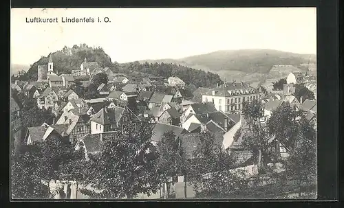 AK Lindenfels i. O., Ortsansicht aus der Vogelschau