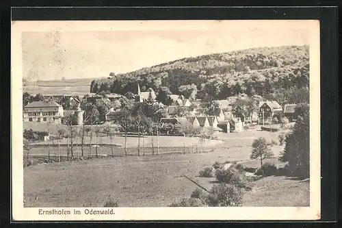 AK Ernsthofen / Odenwald, Ortsansicht mit Kirche