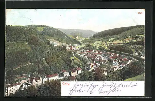 AK Calw, Ortsansicht aus der Vogelschau