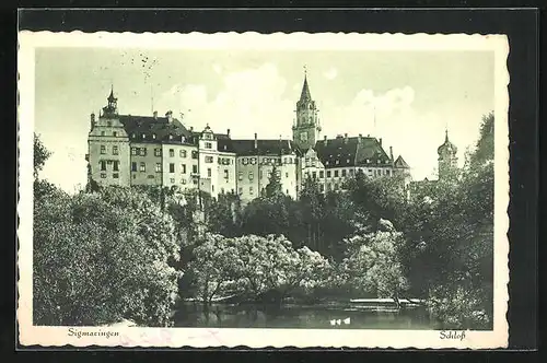 AK Sigmaringen, Blick zum Schloss