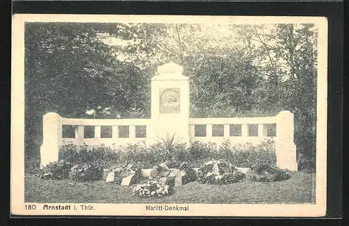 AK Arnstadt i. Thür., Marlitt-Denkmal