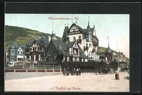 AK Assmannshausen a. Rh., Gasthof zur Krone