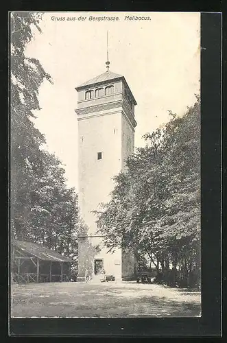 AK Zwingenberg a.d. Bergstrasse, Aussichtsturm auf dem Melibocus