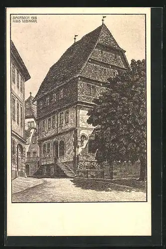 Künstler-AK Amorbach, Altes Rathaus