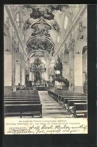 AK Amorbach, Das Innere der Fürstlich Leiningenschen Hofkirche