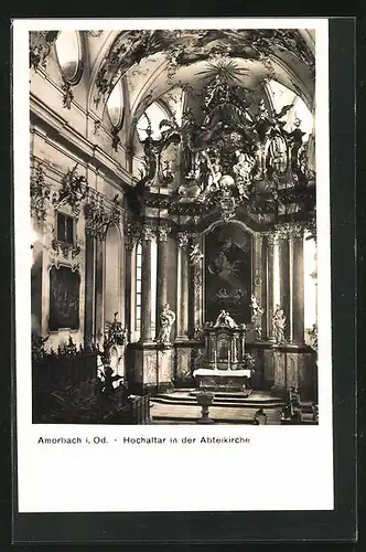 AK Amorbach im Odenwald, Hochaltar in der Abteikirche