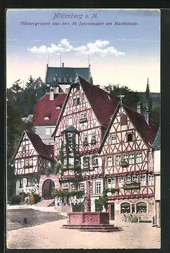 AK Miltenberg a. M., Häusergruppe aus dem 16. Jahrhundert am Marktplatz