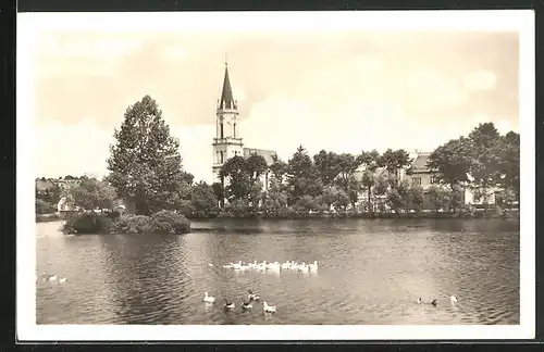 AK Bruntál, Rybnik s evangelický kostelem