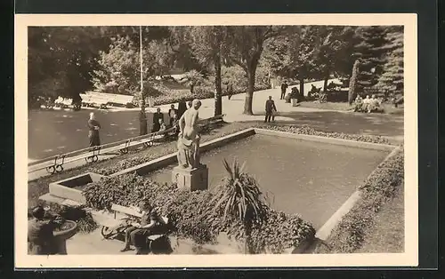 AK Bad Bochdanetsch / Lazne Bohdanec, Brunnen im Park