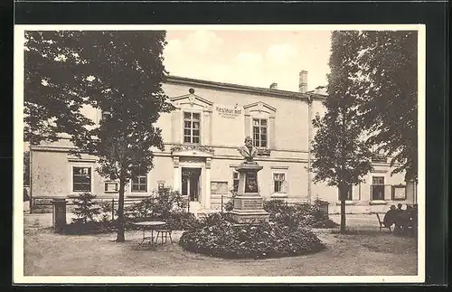 AK Nieder-Lindewiese, Schrothdenkmal und Kurrestaurant