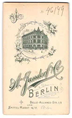 Fotografie A. Jandorf & Co., Berlin, Ansicht Berlin, Kaufhaus mit Foto-Atelier Belle-Alliance-Str. 1-2