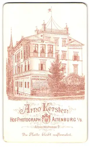 Fotografie Arno Kerster, Altenburg, Ansicht Altenburg i. S., Geschäftshaus mit Atelier Albrechtstrasse 9