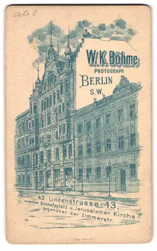 Fotografie W.K. Böhme, Berlin, Ansicht Berlin, Strassenansicht mit Geschäftshaus Lindenstrasse 43