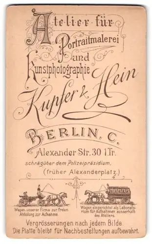 Fotografie Kupfer 6 Hein, Berlin, Alexanderstr. 30, Pferde-Kutschen zur Abholung und mobiles Foto-Labor