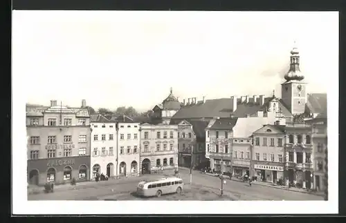 AK Broumov, Marktplatz mit Geschäften