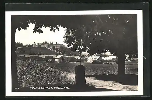 AK Príbram, Blick zum Kloster Svatá Hora
