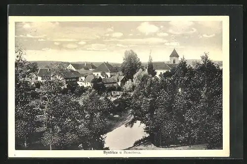 AK Bystrice, Ortsansicht aus der Vogelschau