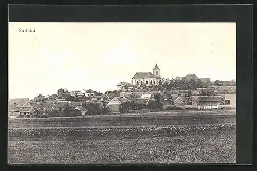AK Sadská, Blick zur Kirche