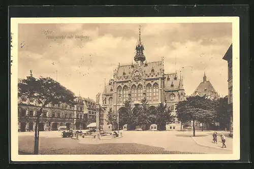 AK Erfurt, Fischmarkt mit Rathaus