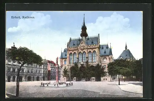 AK Erfurt, Blick zum Rathaus