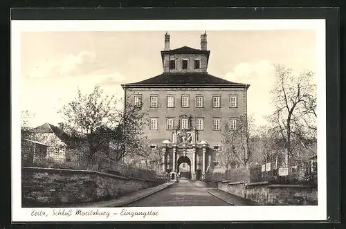 AK Zeitz, Eingangstor vom Schloss Moritzburg