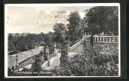 AK Erfurt, Aufgang zum Stadtpark