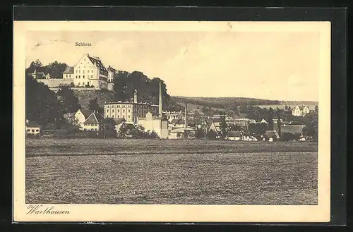 AK Warthausen, Ortsansicht mit Schloss