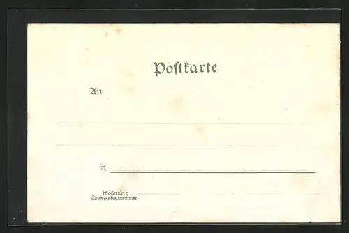 Lithographie Karlsruhe, Totalansicht aus der Vogelschau