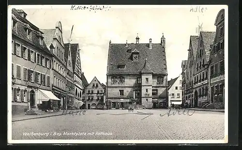 AK Weissenburg, Marktplatz mit Rathaus