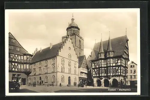 AK Alsfeld, Fachwerkhäuser am Marktplatz