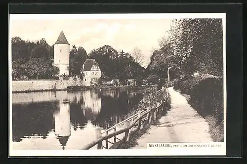 AK Dinkelsbühl, Partie am Rothenburger Weiher