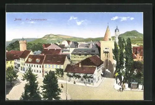 AK Jena, Johannisplatz aus der Vogelschau